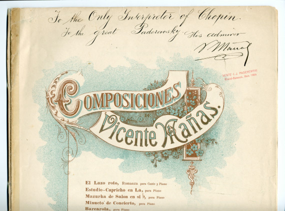 Partition de la «Serenata Española para piano» de Vicente Mañas Orihuel (1858-1931) – «A mi distinguida discipula Señorita Dolores Elcoro» (H. Nagel Sucesores, Mexico)